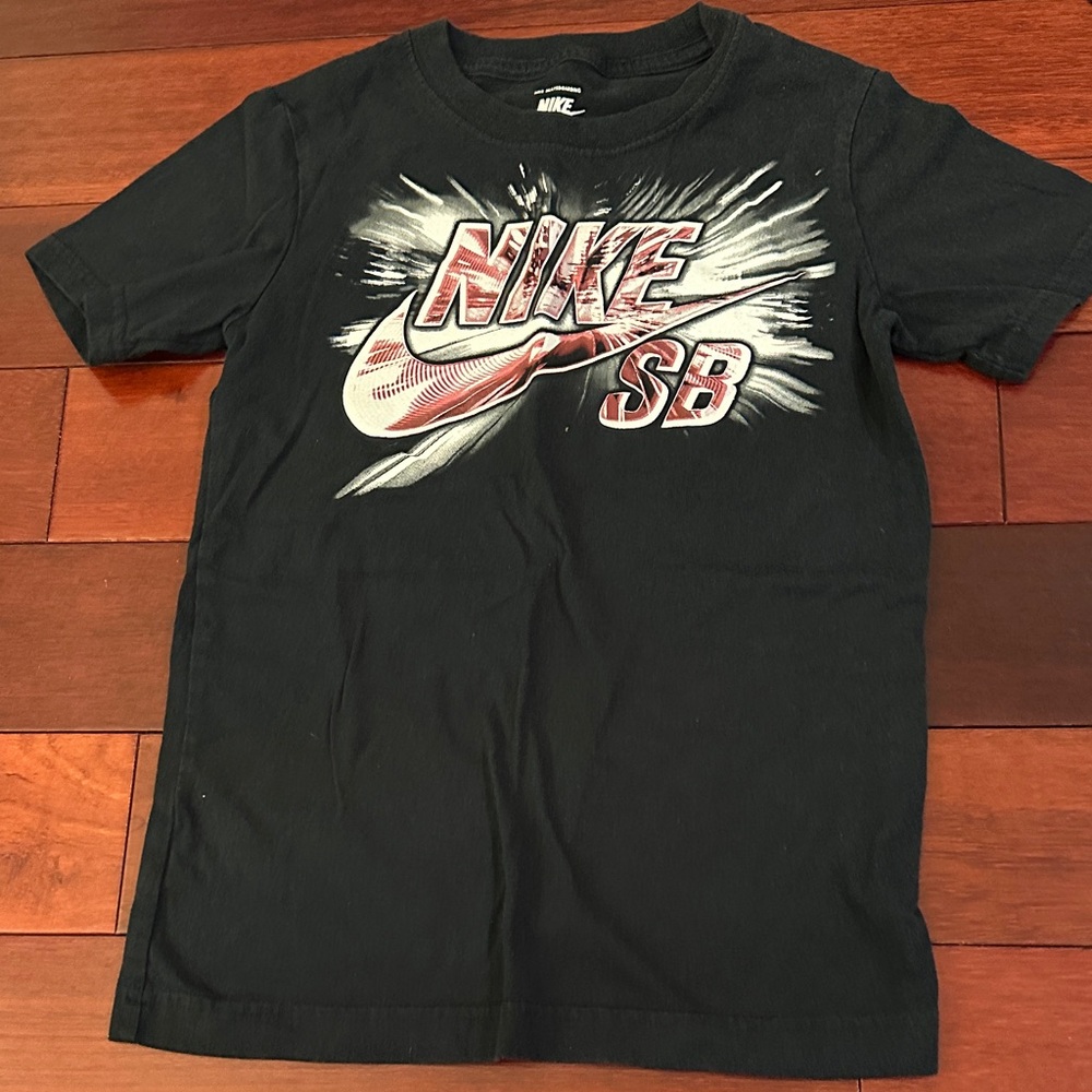 Nike Black Short Sleeve Tee with Red & White SB Graphic